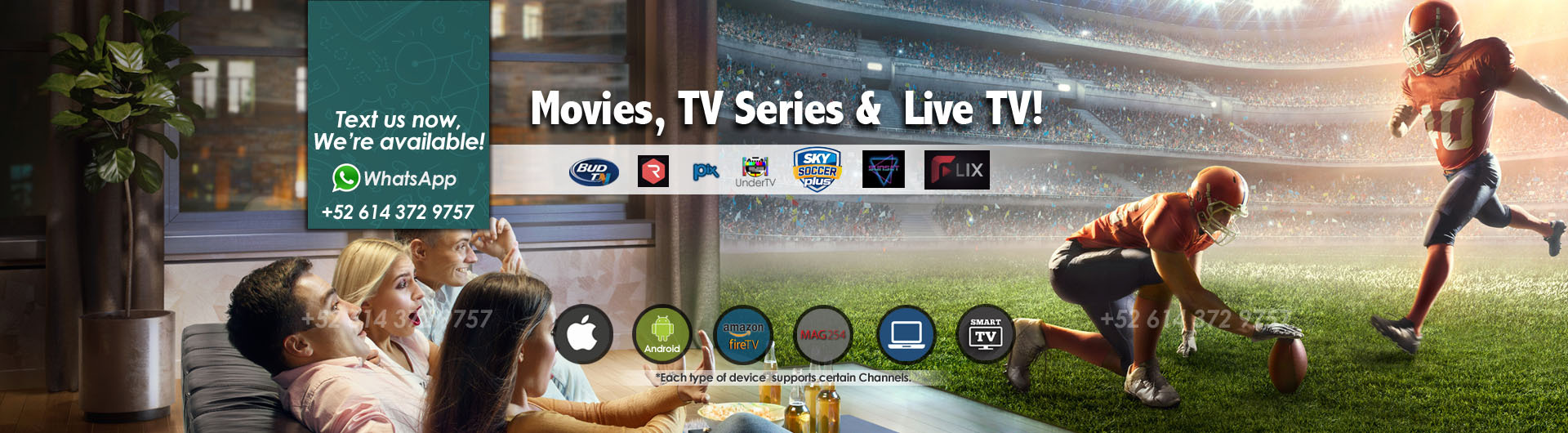 Roku Universe banner with streaming channels